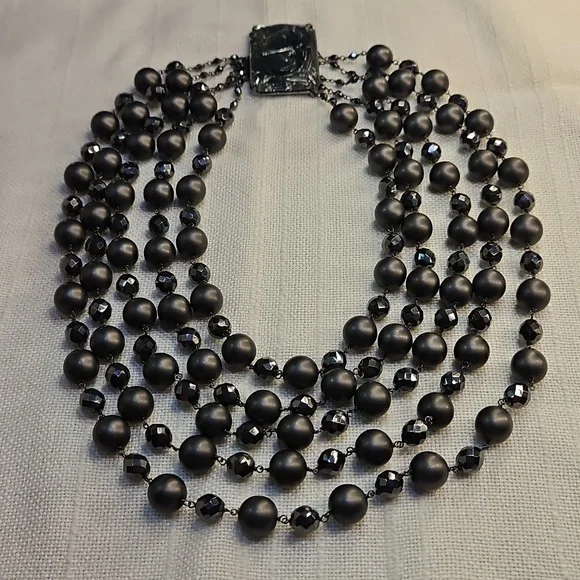 Giorgio Armani Black Multi-Strand Necklace
